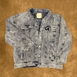 Altar’d State Corduroy Jacket Womens L Blue Oversized Cotton Boxy Retro Grunge